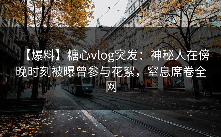 【爆料】糖心vlog突发：神秘人在傍晚时刻被曝曾参与花絮，窒息席卷全网
