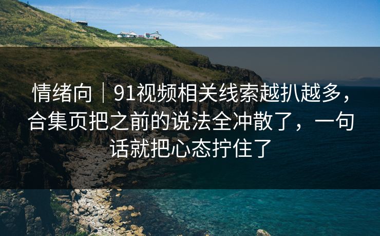 情绪向｜91视频相关线索越扒越多，合集页把之前的说法全冲散了，一句话就把心态拧住了